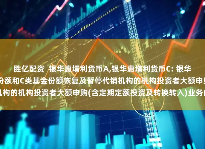 胜亿配资  银华惠增利货币A,银华惠增利货币C: 银华惠增利货币市场基金A类基金份额和C类基金份额恢复及暂停代销机构的机构投资者大额申购(含定期定额投资及转换转入)业务的公告
